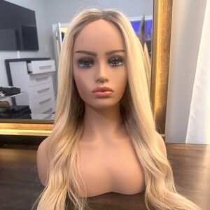 Beautiful blonde lace top human hair wig